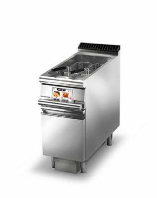Friteuse électrique sur coffre 2 paniers inox chromés avec cuve 22 L 400x900x870 Friteuse électrique sur coffre 2 paniers inox chromés avec cuve 22 L 400x900x870