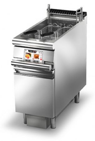 Friteuse cuisine pro électrique monobloc - Levage paniers - 22 L - EVO - Largeur 400 mm - Gamme QUEEN 900 - Baron - 90QFREVE422A