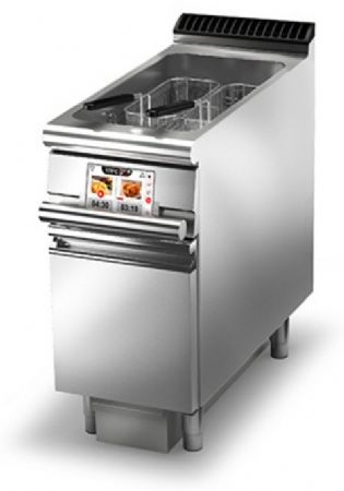 Friteuse cuisine pro électrique monobloc - Filtrage de l’huile - 22 L - EVO - Largeur 400 mm - Gamme QUEEN 900 - Baron - 90QFREVE422F