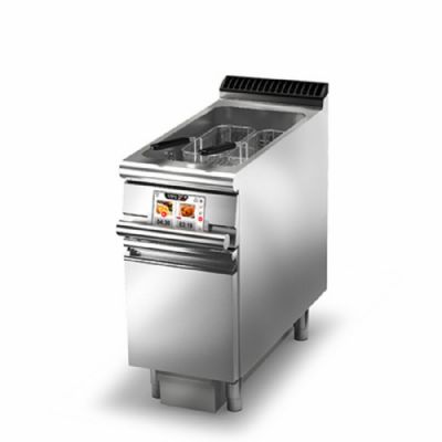 Friteuse électrique sur coffre avec système de filtration huile cuve 22 L et 2 paniers Friteuse électrique sur coffre avec système de filtration huile cuve 22 L et 2 paniers