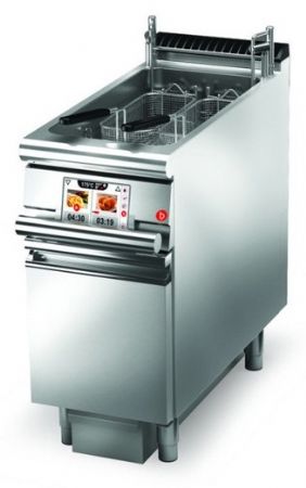 Friteuse cuisine pro électrique monobloc - Filtrage de l’huile + levage paniers - 22 L - EVO - Gamme QUEEN 900 - Baron - 90QFREVE422FA