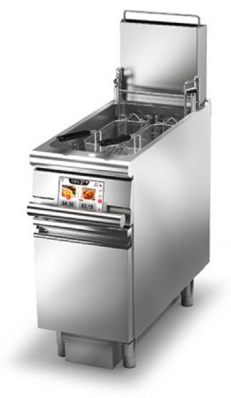 Friteuse cuisine pro gaz monobloc - Filtrage de l’huile + levage paniers - 23 L - EVO - Gamme QUEEN 900 - Baron - 90QFREVG423FA