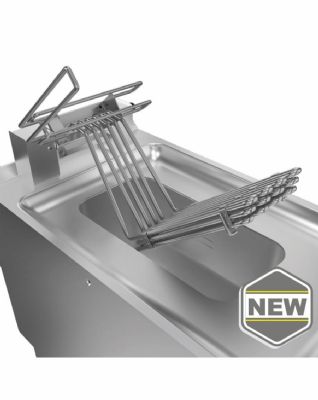 Friteuse gaz sur coffre inox commandes manuelles avec cuve 23 L 400x900x870