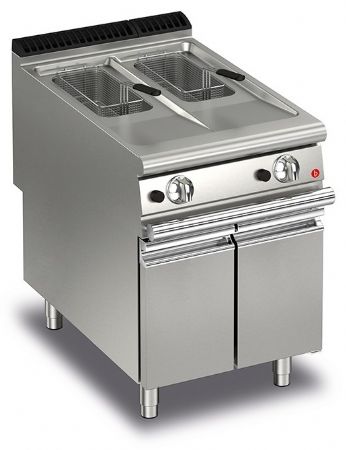 Friteuse cuisine pro gaz monobloc - 10 + 10 litres - Gamme Queen 900 - Baron - 90QFRIG610