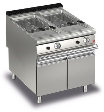 Friteuse cuisine pro gaz monobloc - 15 + 15 litres - Gamme Queen 900 - Baron - 90QFRIG815
