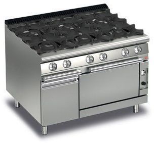 Fourneau 6 feux vifs gaz sur four gaz et placard neutre - Gamme Queen 900 - Baron - 90QPCFG123 Fourneau 6 feux vifs gaz sur four gaz et placard neutre - Gamme Queen 900 - Baron - 90QPCFG123