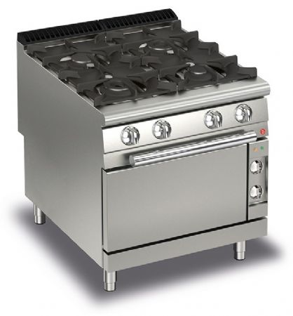 Fourneau 4 feux vifs gaz sur four électrique - Gamme Queen 900 - Baron - 90QPCFGE800 Fourneau 4 feux vifs gaz sur four électrique - Gamme Queen 900 - Baron - 90QPCFGE800