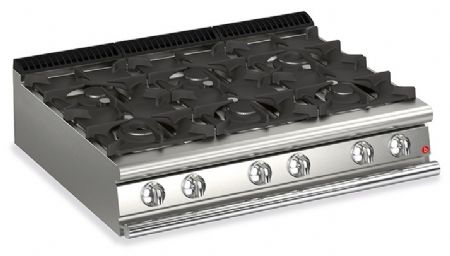 Fourneau Plaque de cuisson à poser 6 feux vifs gaz - Gamme Queen 900 - Baron - 90QPCG120