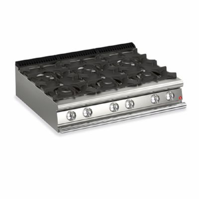 Top de cuisson gaz 6 brûleurs vifs à poser - puissance 38,4 kW - 1200x900x250 Top de cuisson gaz 6 brûleurs vifs à poser - puissance 38,4 kW - 1200x900x250