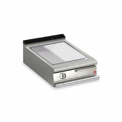 Plancha électrique en chrome dur strié 1/3 et surface lisse 2/3 - 600x900x250 mm Plancha électrique en chrome dur strié 1/3 et surface lisse 2/3 - 600x900x250 mm
