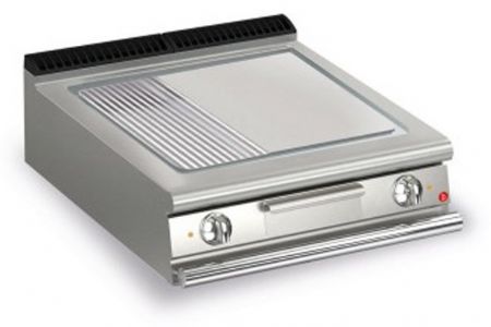 Plancha professionnelle électrique rainurée à poser 15 kW - Baron - 90QSFTE827