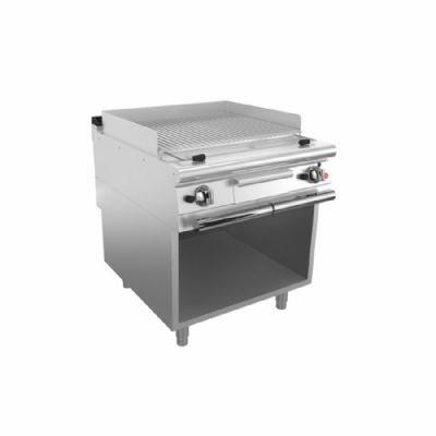 Grill gaz en fonte sur coffre avec grilles inox ajustables - 800x900x870 Grill gaz en fonte sur coffre avec grilles inox ajustables - 800x900x870