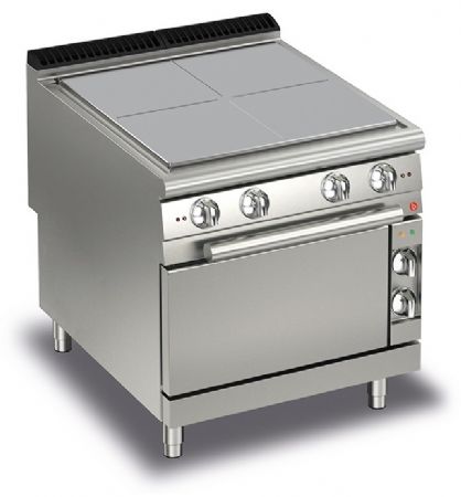 Fourneau électrique sur four électrique - 4 zones de chauffe - Gamme Queen 900 - Baron - 90QTPFEE800