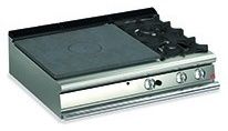 Fourneau Plaque de cuisson à poser 2 feux vifs gaz + plaque voup de feu - Gamme Queen 900 - Baron - 90QTPG121DX