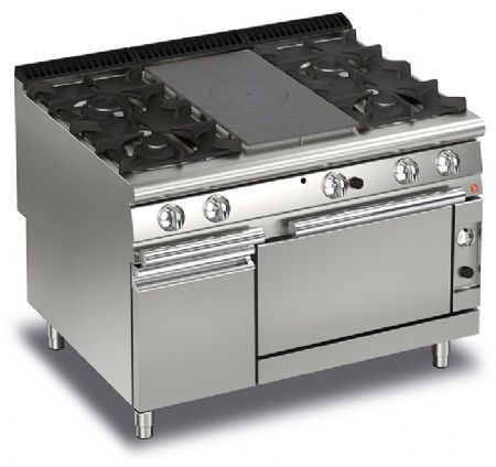 Fourneau 4 feux vifs gaz sur four gaz + placard neutre - Gamme Queen 900 - Baron - 90QTPMFG121 Fourneau 4 feux vifs gaz sur four gaz + placard neutre - Gamme Queen 900 - Baron - 90QTPMFG121