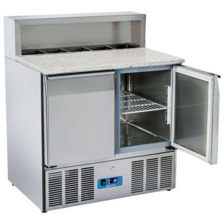 Meuble à Pizzas avec 2 portes pleines et 5 tiroirs GN 1/6, température positif - Virtus - 9177C