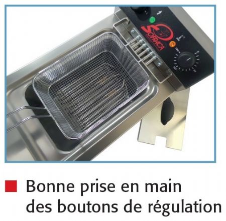 Friteuse professionnelle sur coffre Triphasé 9 litres - Sofraca - 92094C
