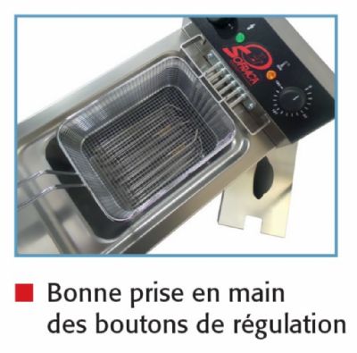 Friteuse lectrique sur coffre avec robinet de vidange 12L