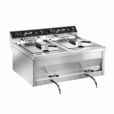 Friteuse lectrique haut rendement  poser 2 Cuves 12L chacunes