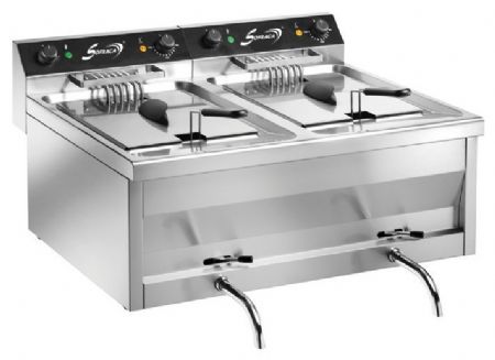 Friteuse professionnelle à poser Triphasé 2 cuves 2 x 9 litres - Sofraca - 92994 Friteuse professionnelle à poser Triphasé 2 cuves 2 x 9 litres - Sofraca - 92994