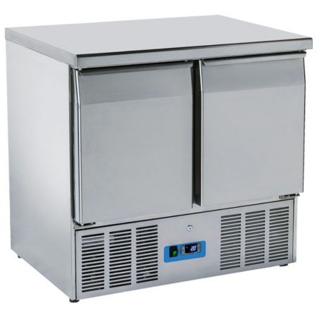 Table desserte réfrigérée avec 2 portes pleines GN 1/1, positive - Virtus - 9719C