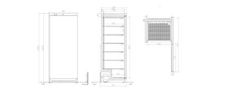 Armoire cong�lateur 600 litres en ABS 650x500 mm -18�/-22�C