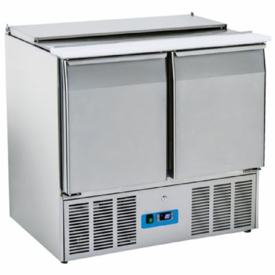 Table saladette rfrigre 2 portes avec 6x GN 1/3 + 2x GN 1/4 temprature 0/+8C