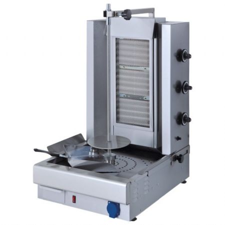 Grill Kebab gaz avec 3 zones de chauffage, moteur inférieur, capacité 30 kg - Virtus - 9826N