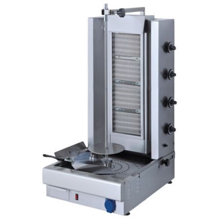 Grill Kebab gaz avec 4 zones de chauffage, moteur inférieur, capacité 70 kg - Virtus - 9827N
