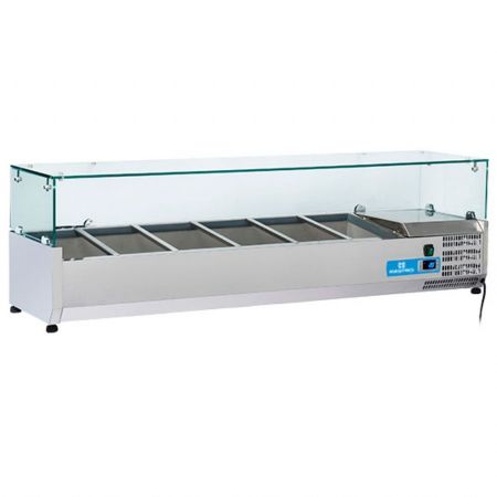 Saladette à Poser réfrigérée 6 bacs GN 1/4 hauteur 150 mm positive - Virtus - 9970CV