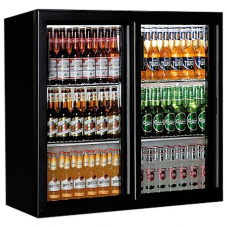 Arrière Bar avec 2 portes vitrées battantes, 201 litres, positif - Virtus - 9975C