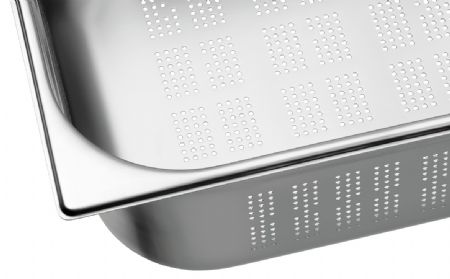 Bac GN perforé 2/3 P150, 13 litres, perforations pour cuisson vapeur et égouttage - Bartscher - A103150