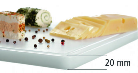 Planche  dcouper polythylne blanc - 530x325x24 mm