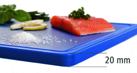 Planche  dcouper polythylne bleue - 530x325x24 mm
