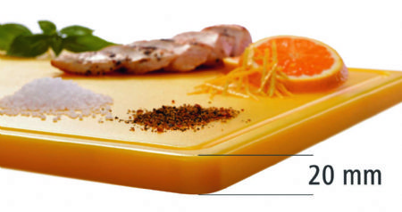 Planche  dcouper polythylne jaune - 530x325x24 mm