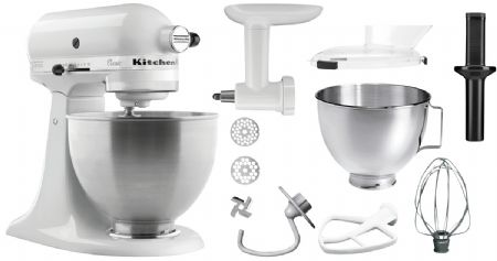 Batteur KitchenAid 5K45SSEWH, blc, 4,28L - Bartscher - A150097