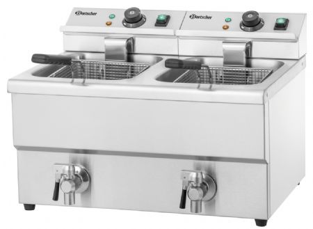 Friteuse A poser petite capacité IMBISS II Gaz 2 cuves de 8 litres - Bartscher - A150407