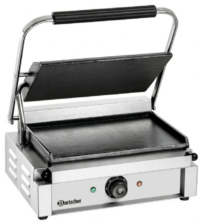 Grill contact Paninis 1G simple avec plaques en acier inoxydable de 410x400 mm - Bartscher - A150679