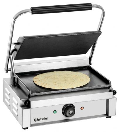 Grill contact Paninis 1G simple avec plaques en acier inoxydable de 410x400 mm - Bartscher - A150679