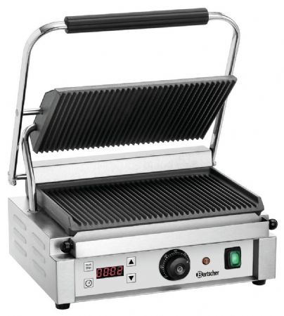 Grill contact Paninis 1RDIG simple avec plaques revêtement antiadhésif 410x400 mm - Bartscher - A150684