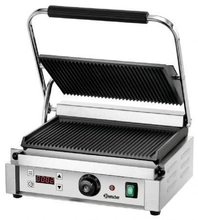 Grill contact Paninis 1RDIG simple avec plaques revêtement antiadhésif 410x400 mm - Bartscher - A150684