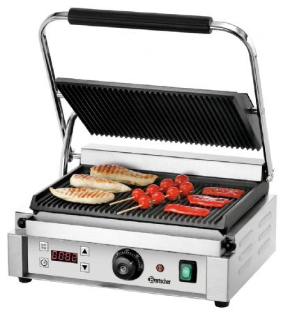 Grill contact Paninis 1RDIG simple avec plaques revêtement antiadhésif 410x400 mm - Bartscher - A150684