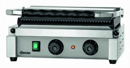 Grill de contact pour panini rainur et lisse avec minuterie - 410x400x200 mm
