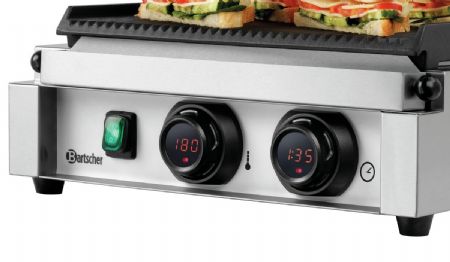 Grill contact Paninis Panini-MDI 1R simple plaques en fonte d'aluminium de 410x400 mm - Bartscher - A150974