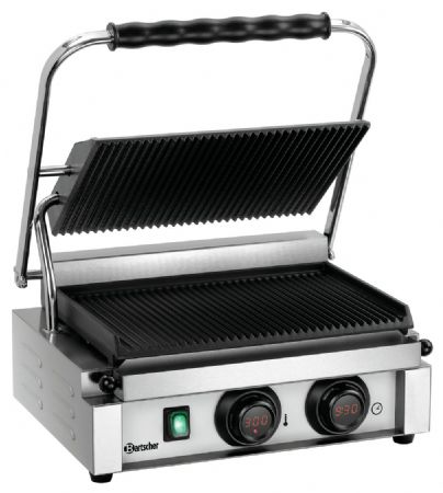 Grill contact Paninis Panini-MDI 1R simple plaques en fonte d'aluminium de 410x400 mm - Bartscher - A150974