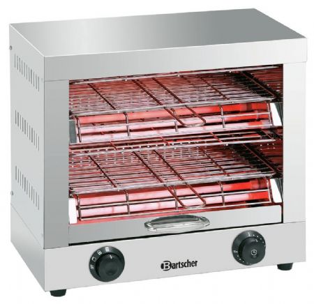 Toaster Appareil double pour toasts et gratins, 2 niveaux de 355x240 mm, 3 kW - Bartscher - A151600