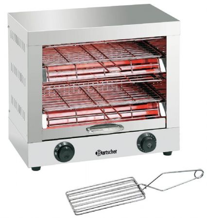 Toaster Appareil double pour toasts et gratins, 2 niveaux de 355x240 mm, 3 kW - Bartscher - A151600