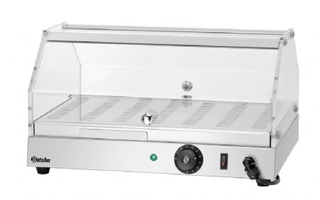 Vitrine de maintien au chaud pour boulangerie avec 1 niveau et 2 portes - 475x335 mm