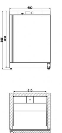 Mini armoire positive 1 porte pleine 130 L 600 mm - Afi-Collin-Lucy - A20BPP-2