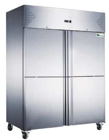 Armoire rfrigre ngative inox 4 demi portes pleines -18 / -22C - 1400L